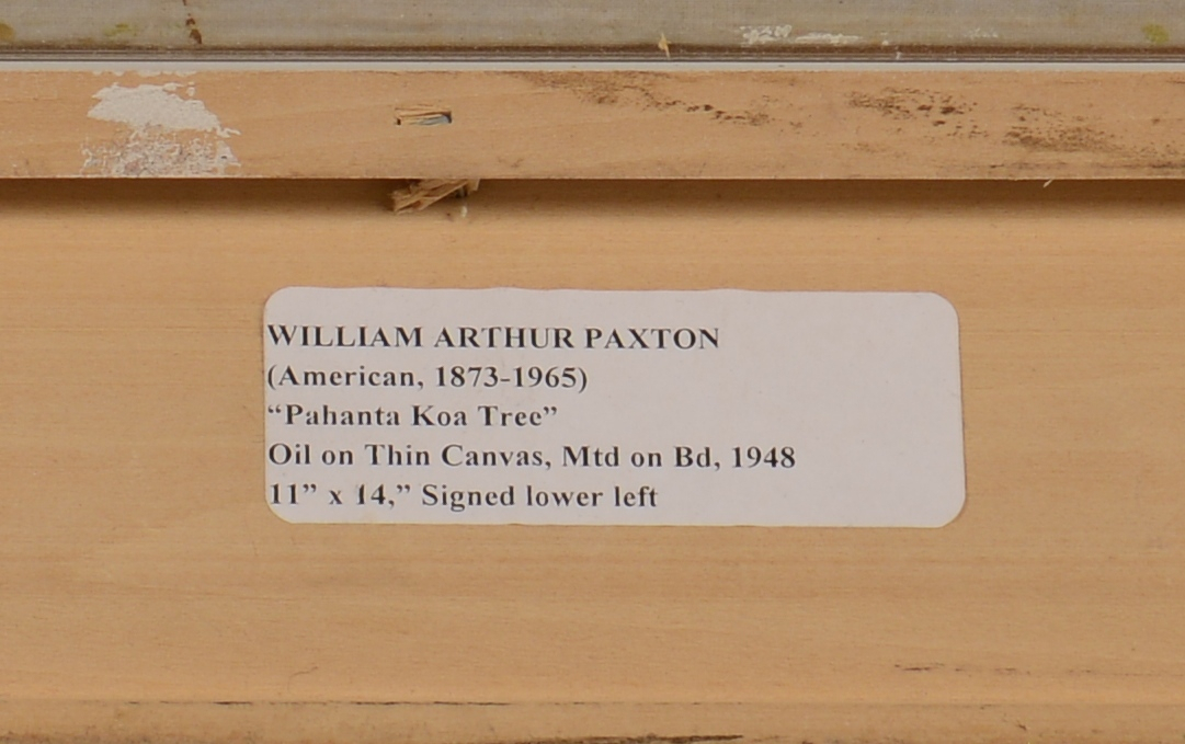 Lot 541: William Paxton Oil on Cloth Lake Scene