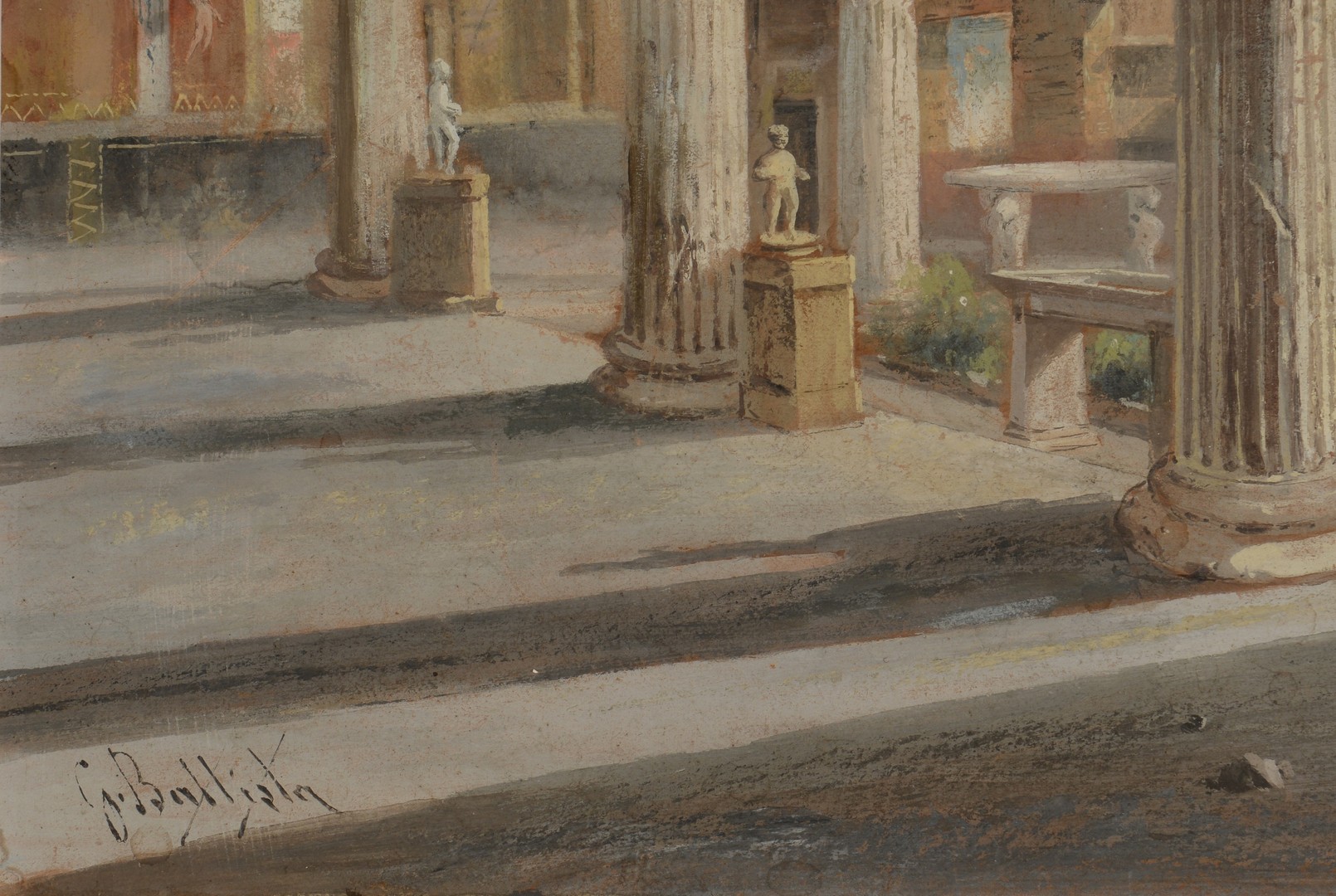 Lot 547: Giovanni Battista watercolor, Pompeii