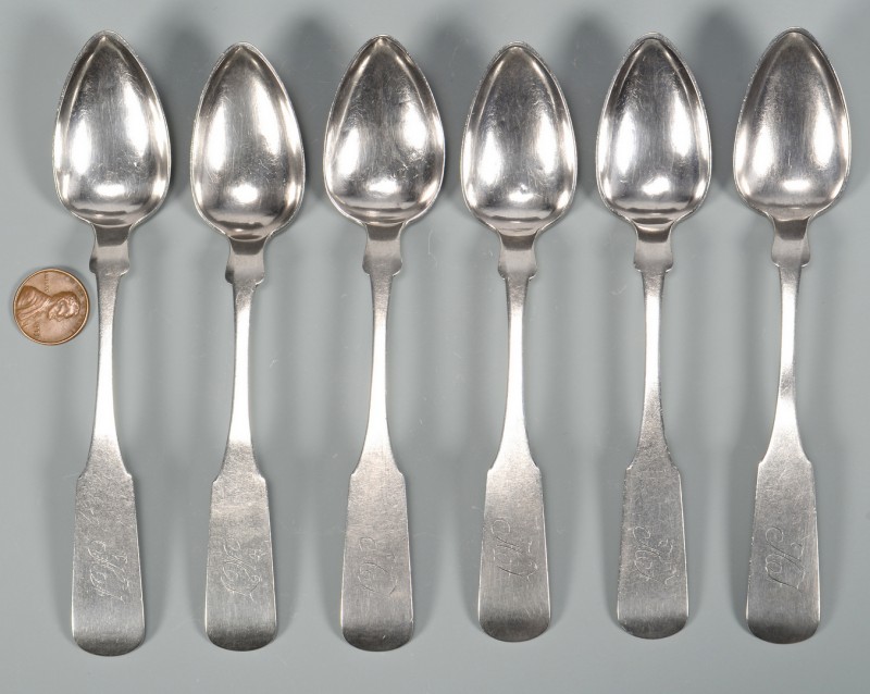 Lot 55: 6 Knoxville Coin Silver Spoons, Hope