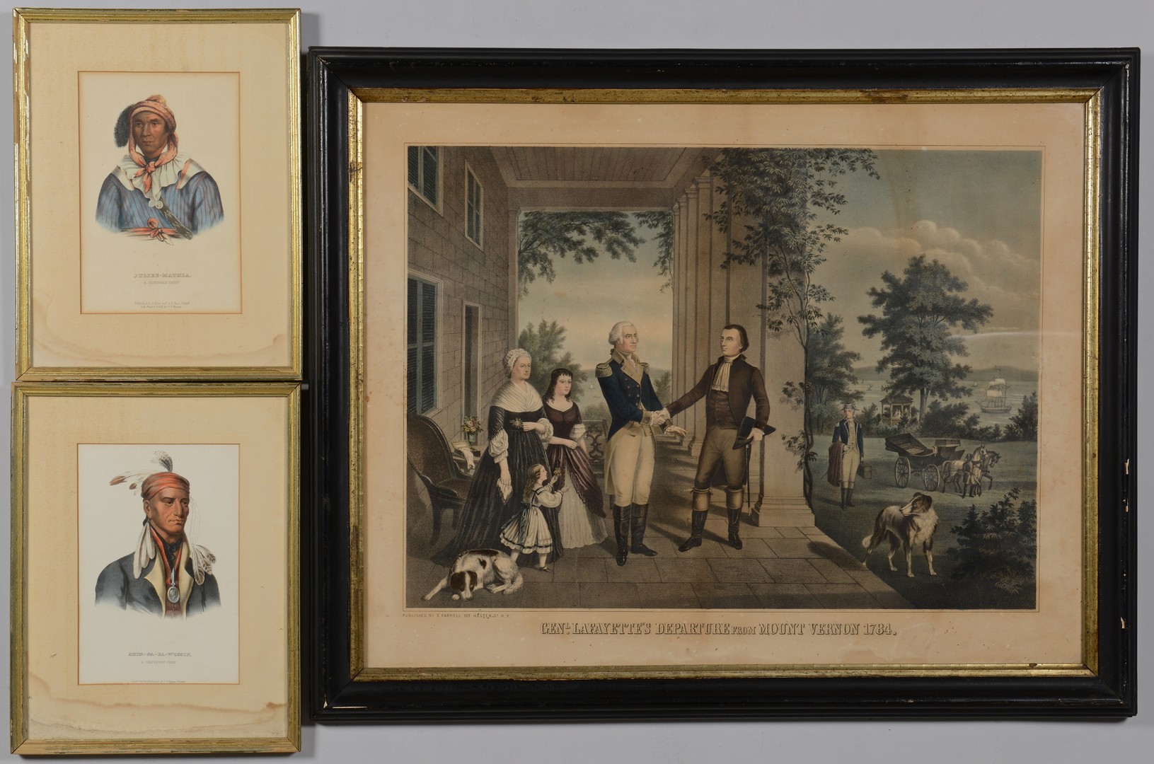 Lot 569: Lafayette and Native American Prints