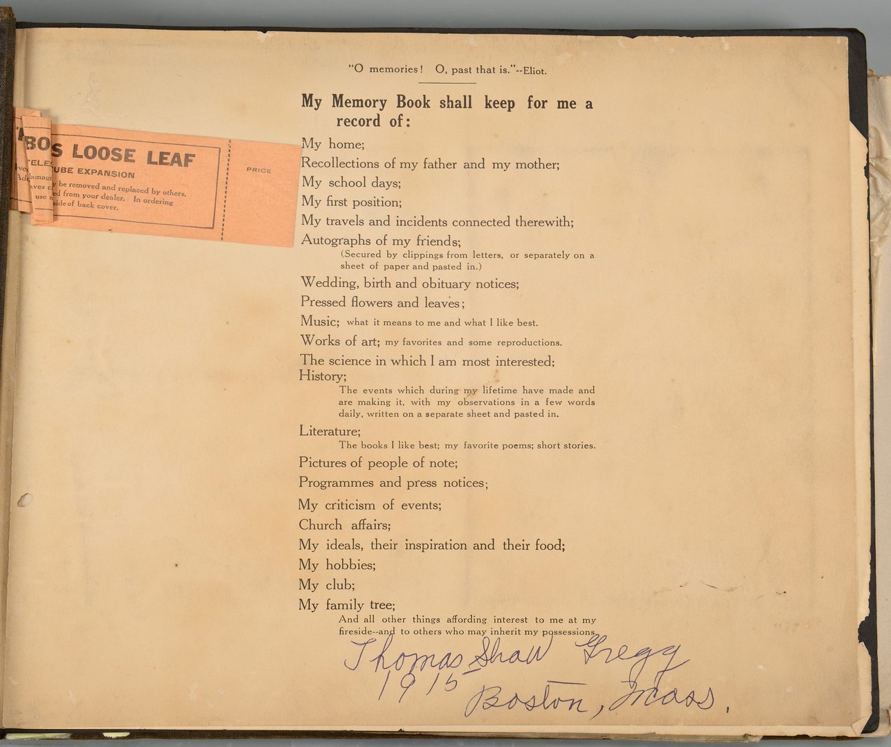 Lot 595: Autograph Album dating 1916 – 1918