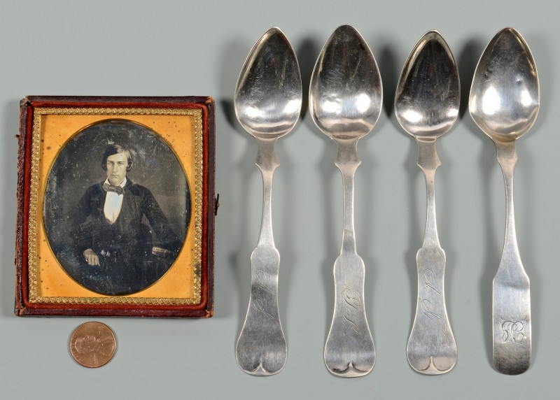 Lot 605: TN Daguerreotype & 4 Southern spoons
