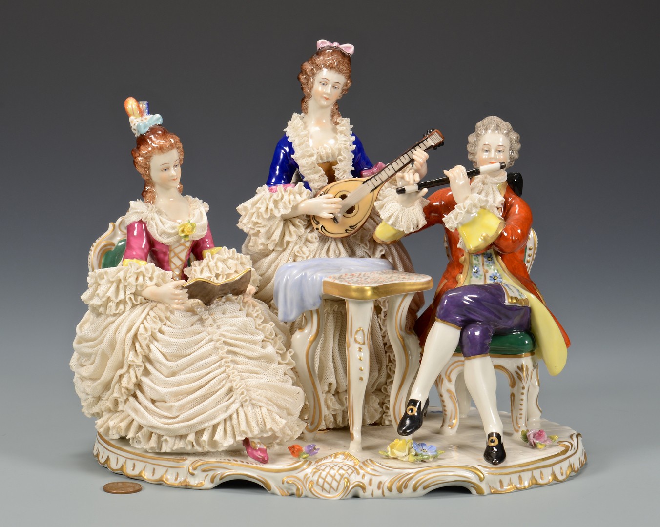 Volkstedt Dresden Porcelain Instrumental Musical Group Figurine