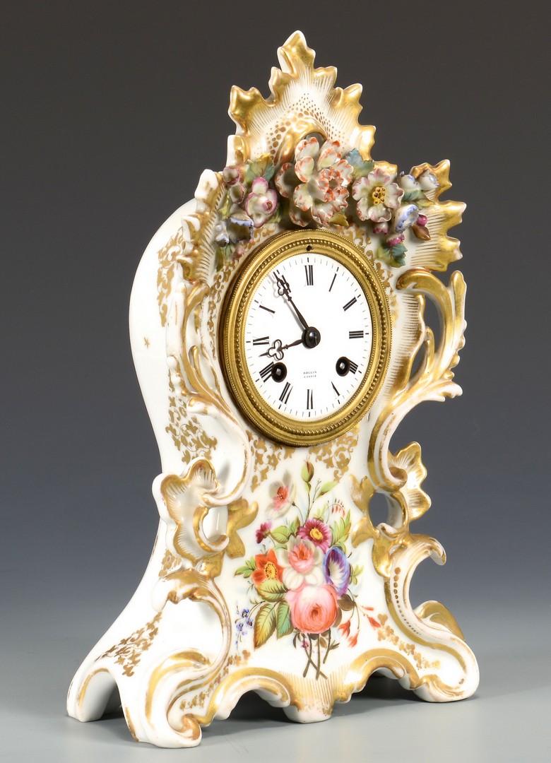 Lot 625: 2 French Porcelain Clocks, inc. Old Paris