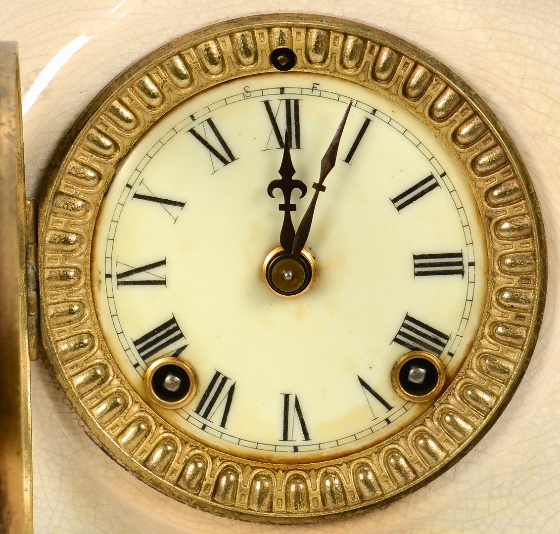 Lot 626: Pair of mantel clocks, Astonia & Royal Bonn