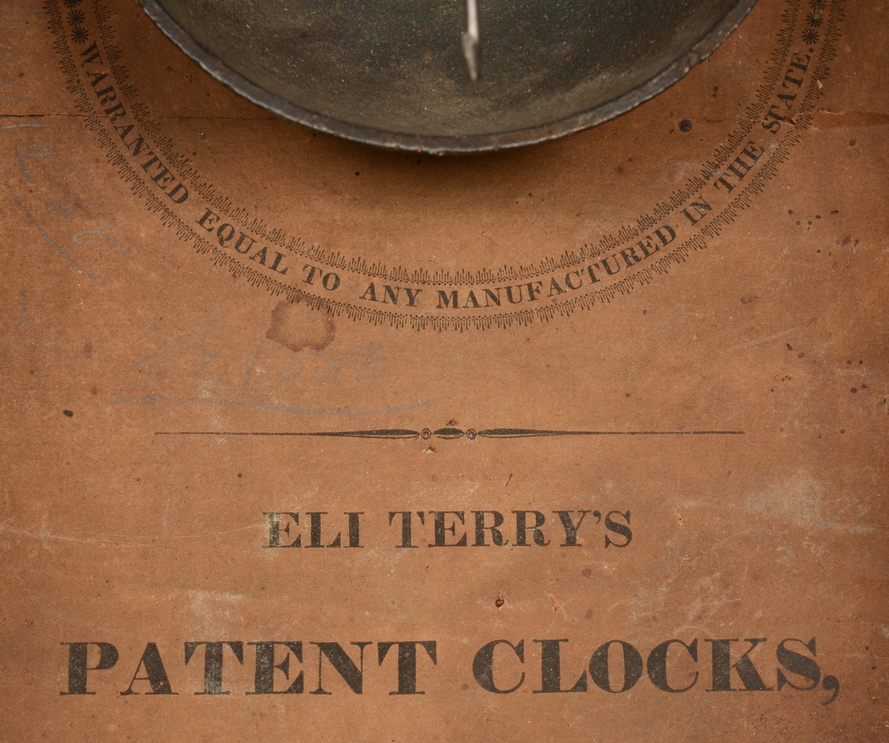 Lot 627: Eli Terry Pillar & Scroll Clock w/Federal design