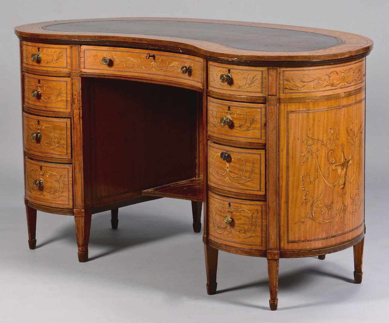Lot 639: Adam Style Marquetry Desk