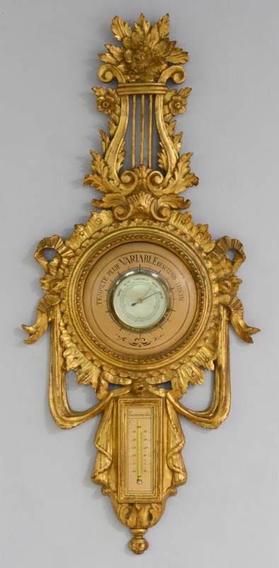 Lot 641: Louis XVI Style Giltwood Barometer