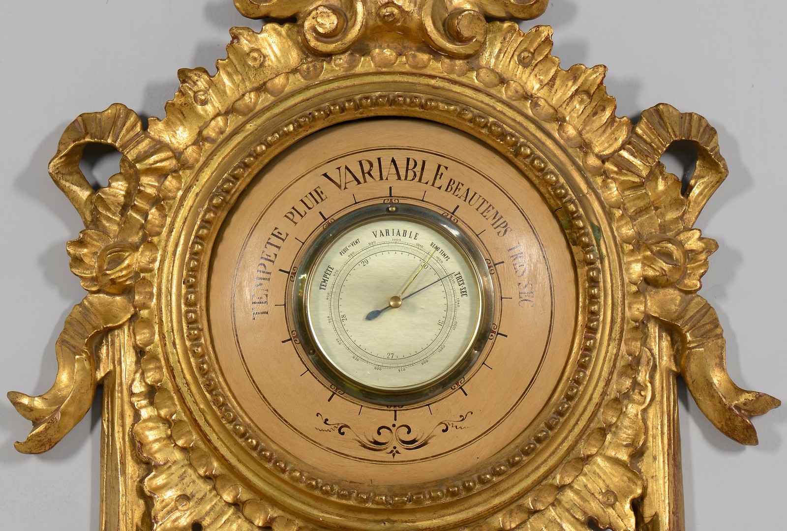 Lot 641: Louis XVI Style Giltwood Barometer