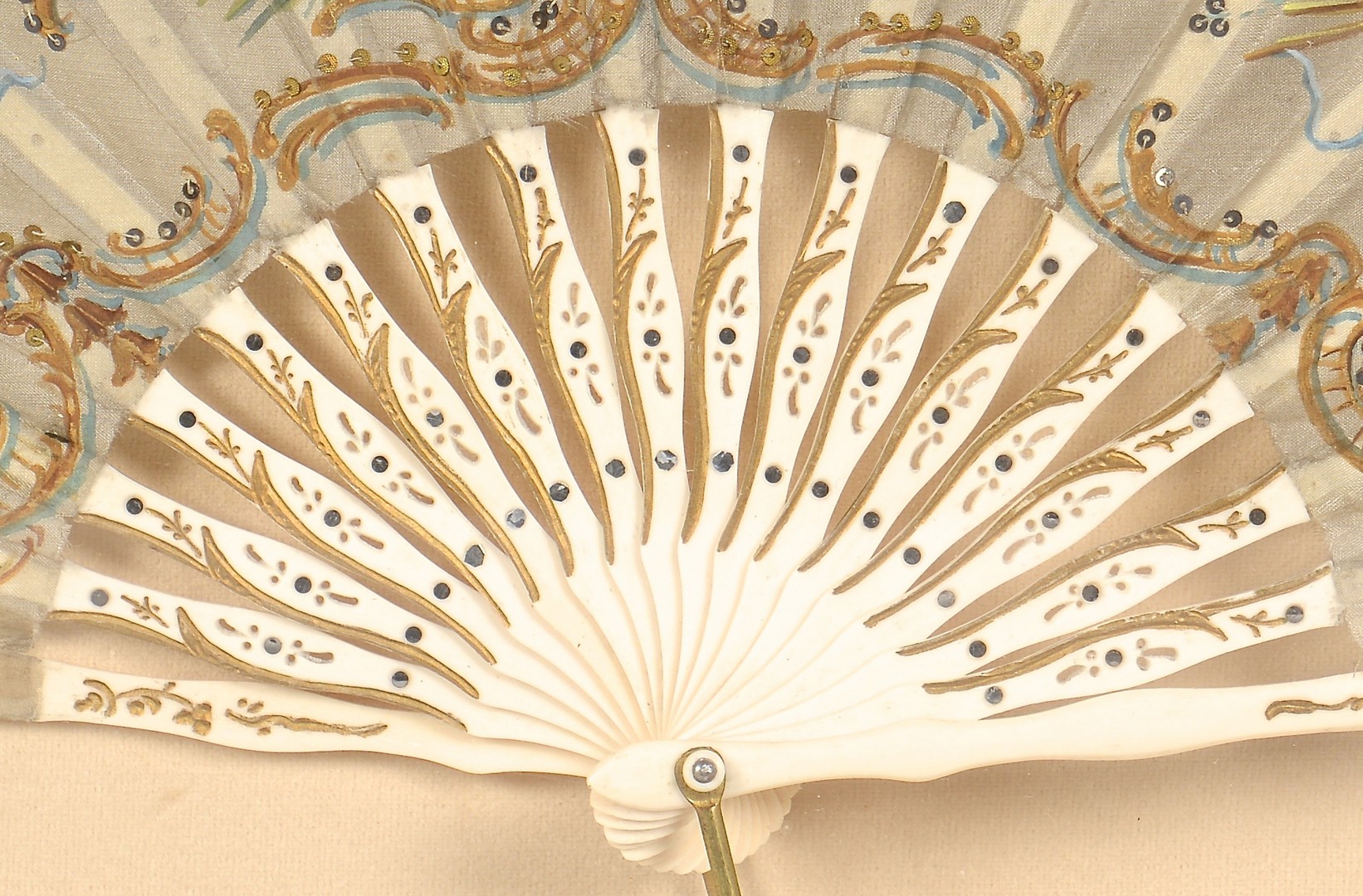 Lot 642: Painted Classical Chair & French Fan