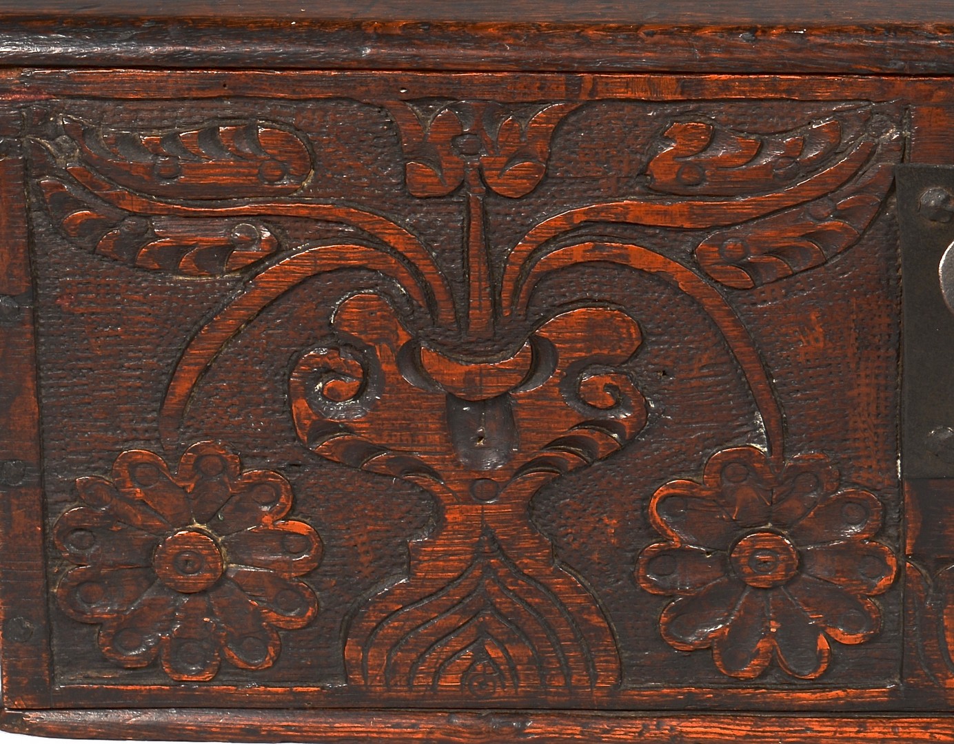 Lot 643: Carved Oak English Bible Box
