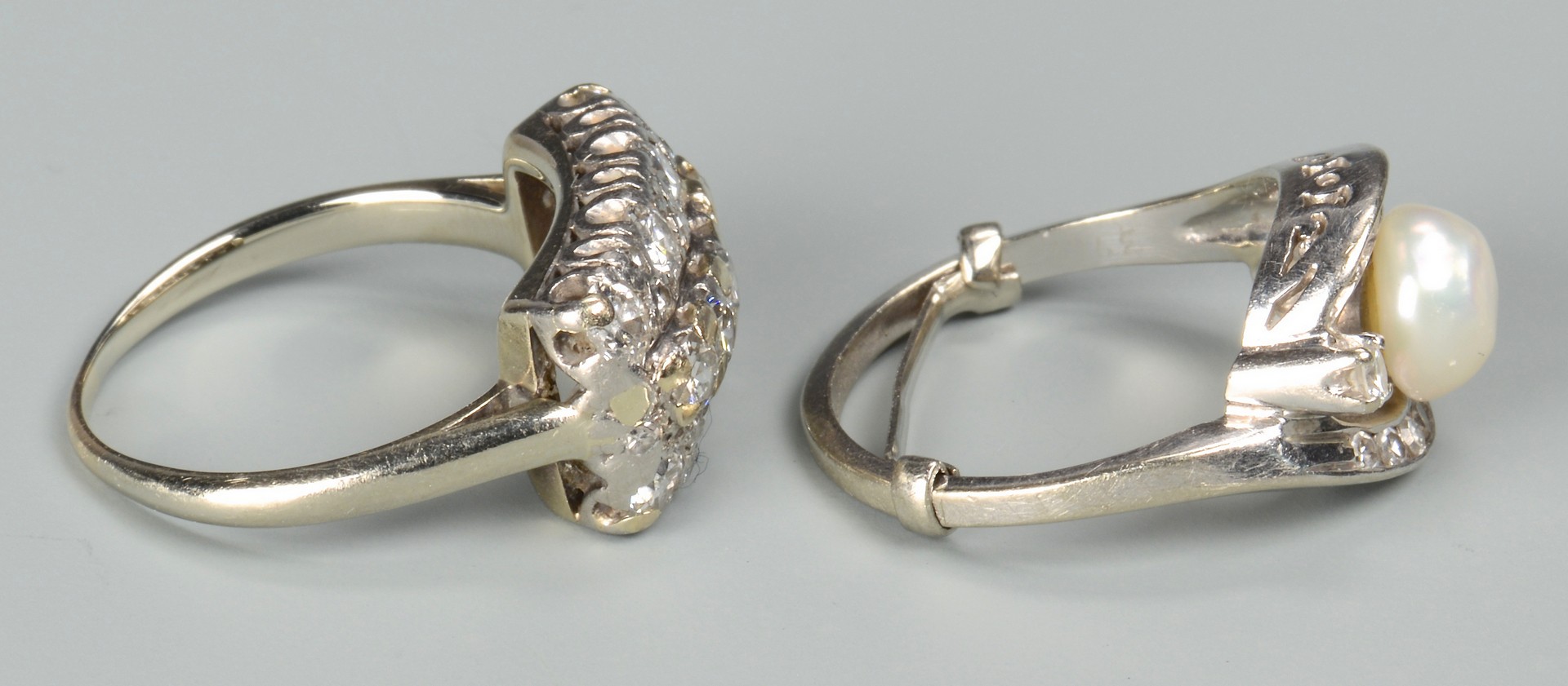 Lot 662: Two 14k Vintage Diamond Rings