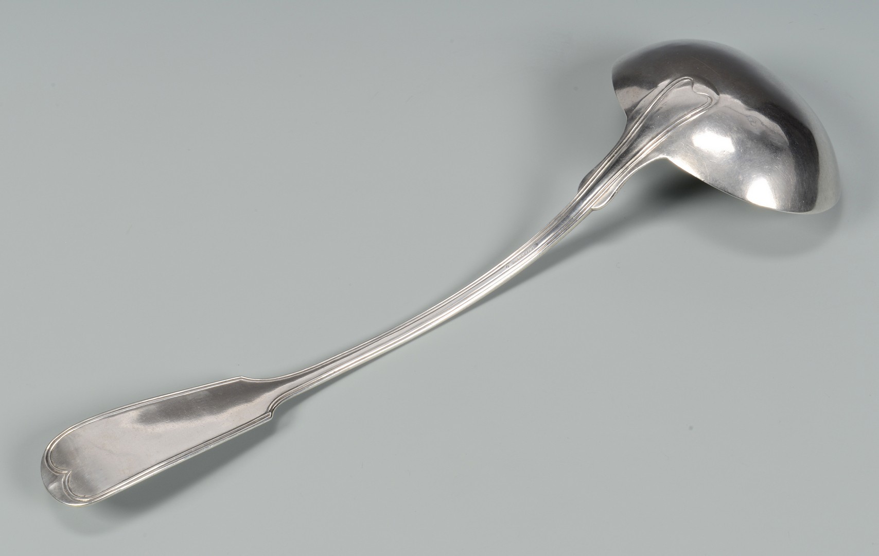 Lot 67: Klein Mississippi coin silver soup ladle