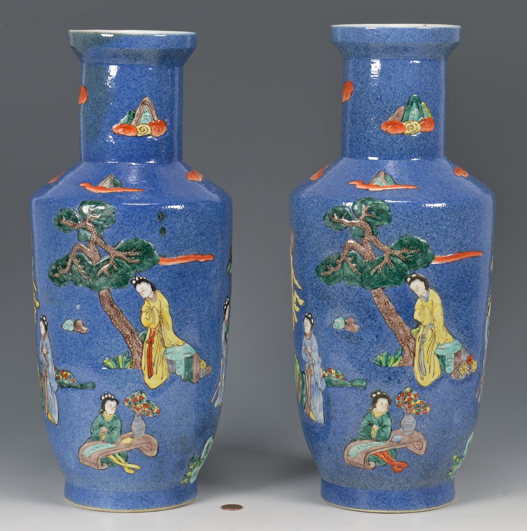 Lot 709: Pr. Chinese Famille Verte Porcelain Vases
