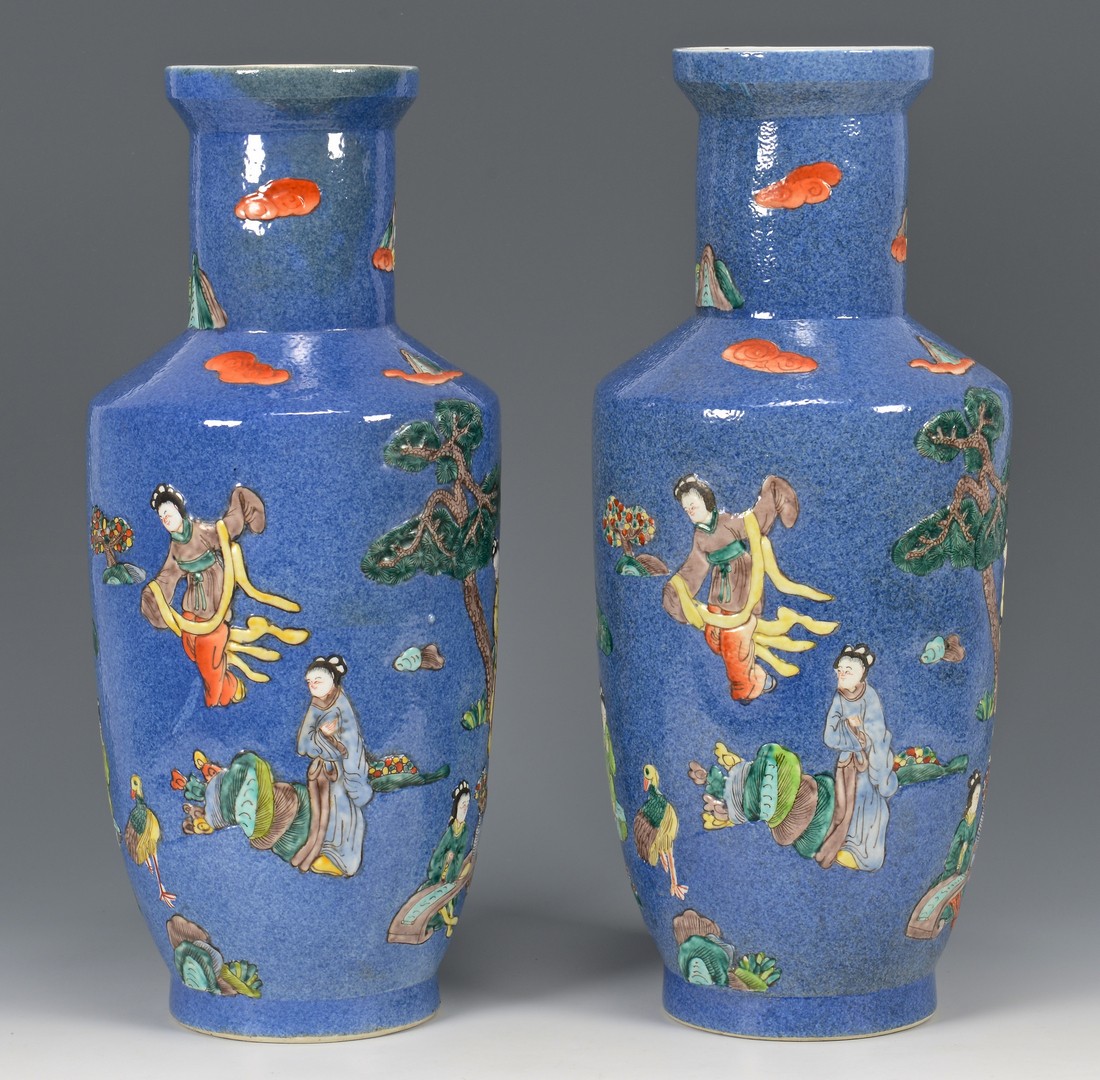 Lot 709: Pr. Chinese Famille Verte Porcelain Vases
