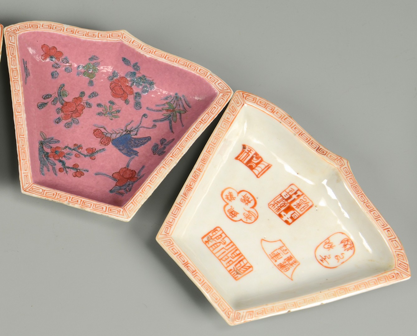 Lot 715: Chinese Famille Rose 9-Piece Sectioned Tray