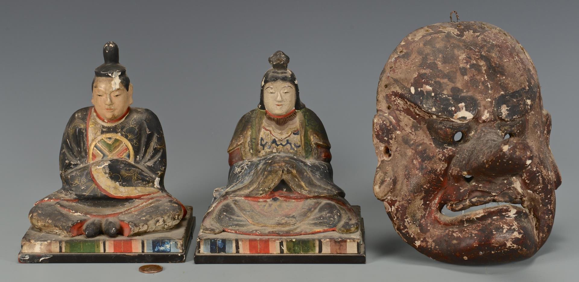 Lot 724: Asian Carved & Painted Items, 5 pcs.