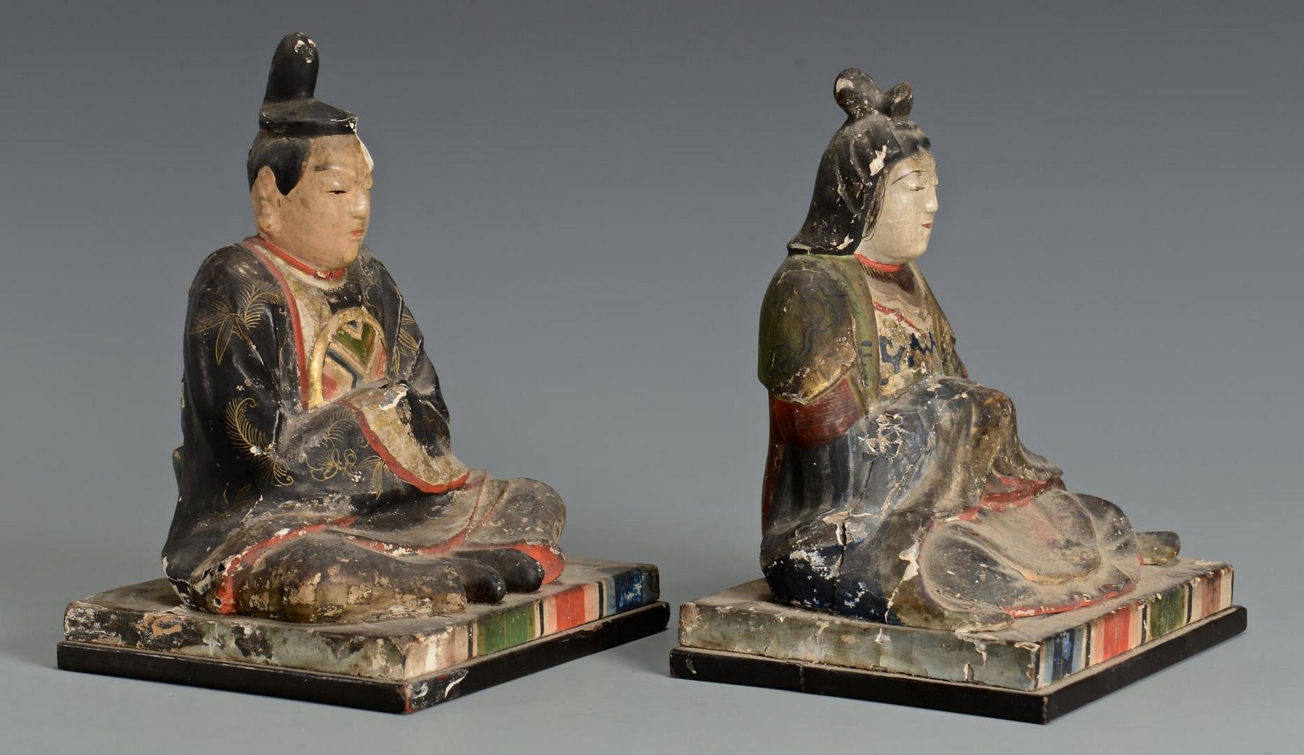Lot 724: Asian Carved & Painted Items, 5 pcs.