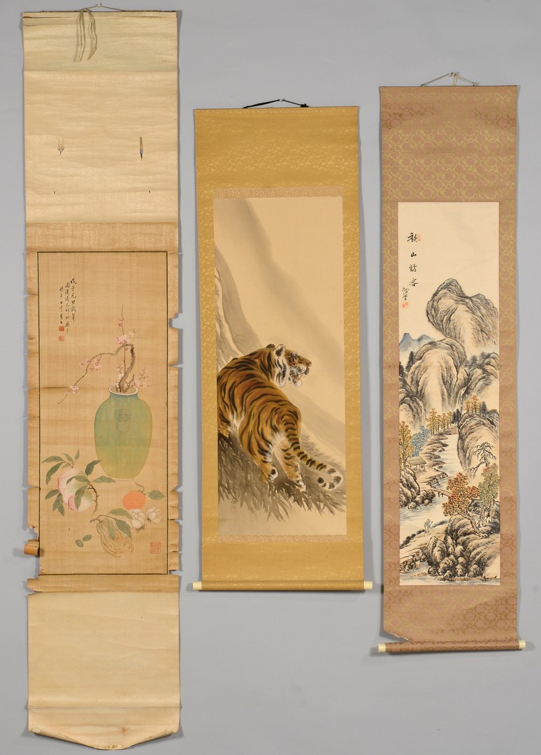 Lot 727: 3 Chinese Scrolls inc. Tiger