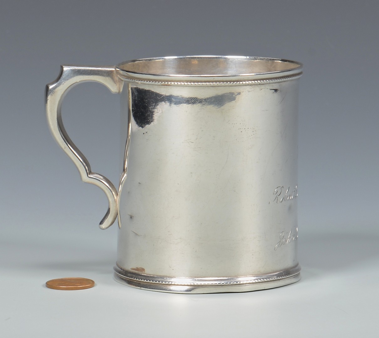 Lot 72: Profilet Natchez Coin Silver Mug