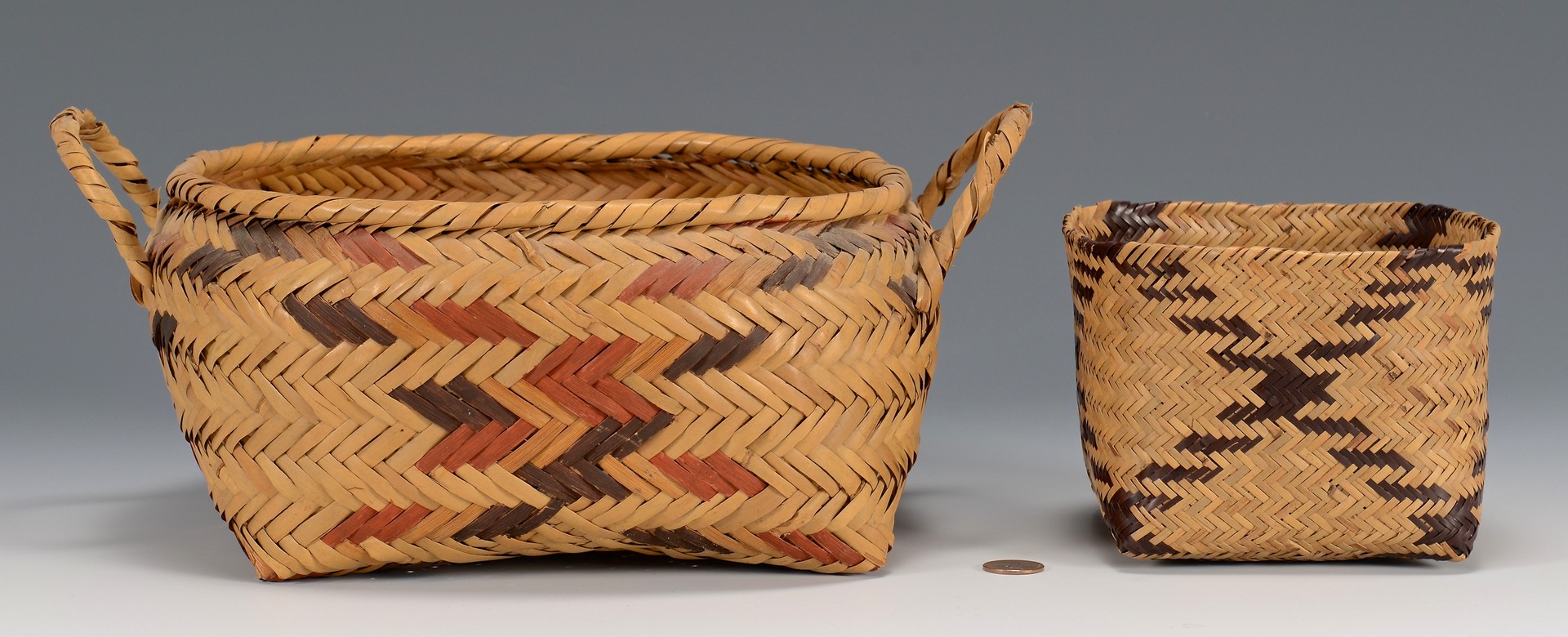 Lot 777: 2 Native American Baskets, Choctaw & Chitimacha