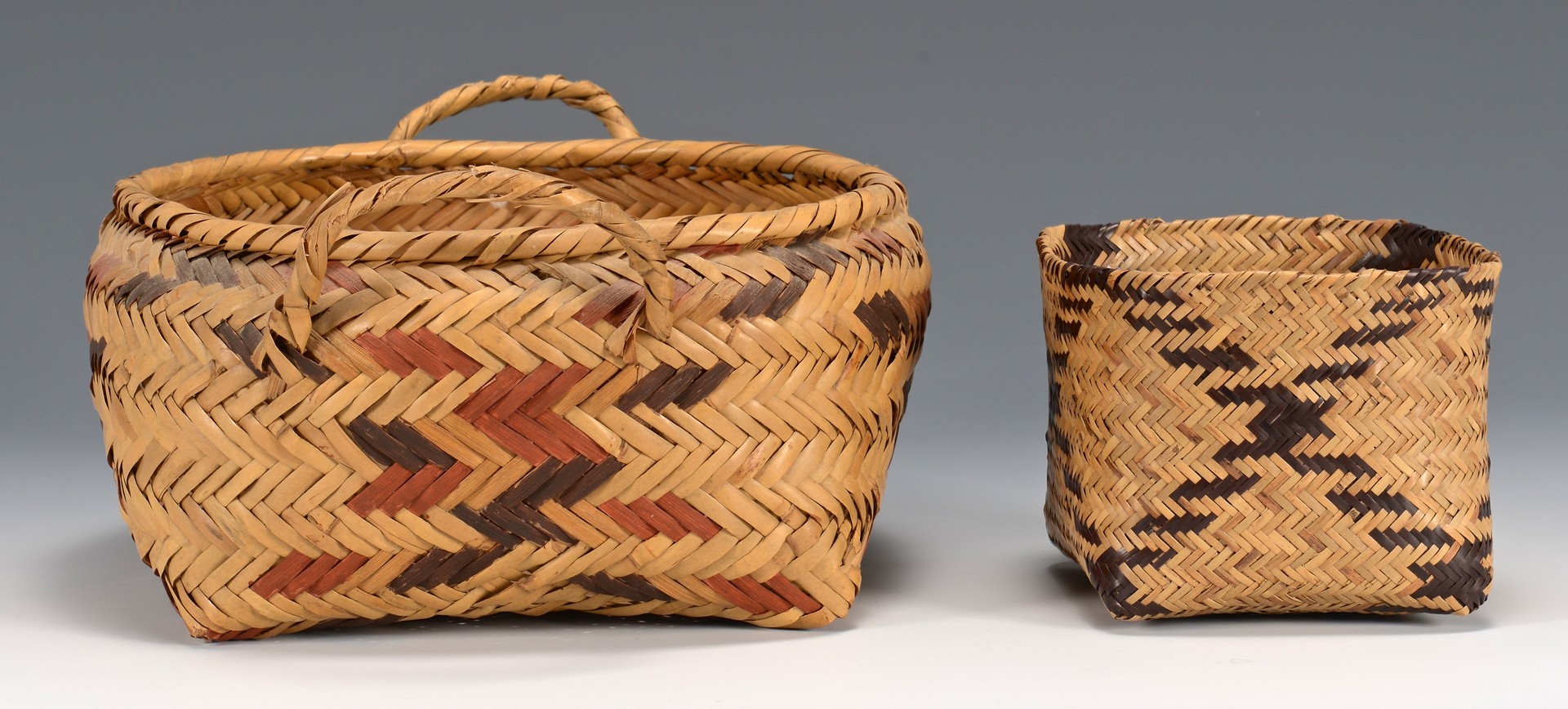 Lot 777: 2 Native American Baskets, Choctaw & Chitimacha
