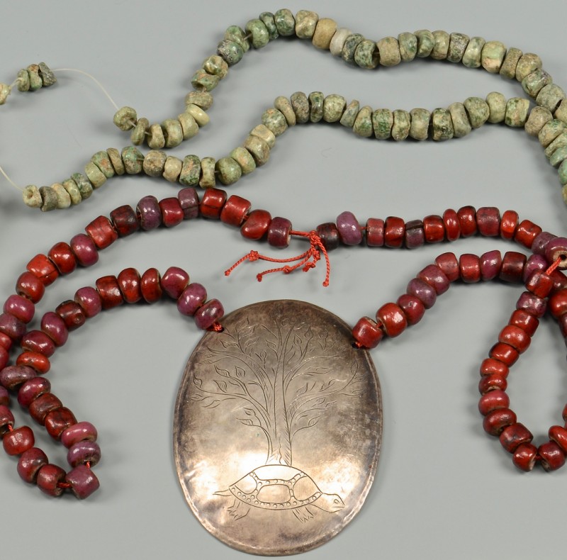 Lot 780: Trade Beads and Silver Gorget
