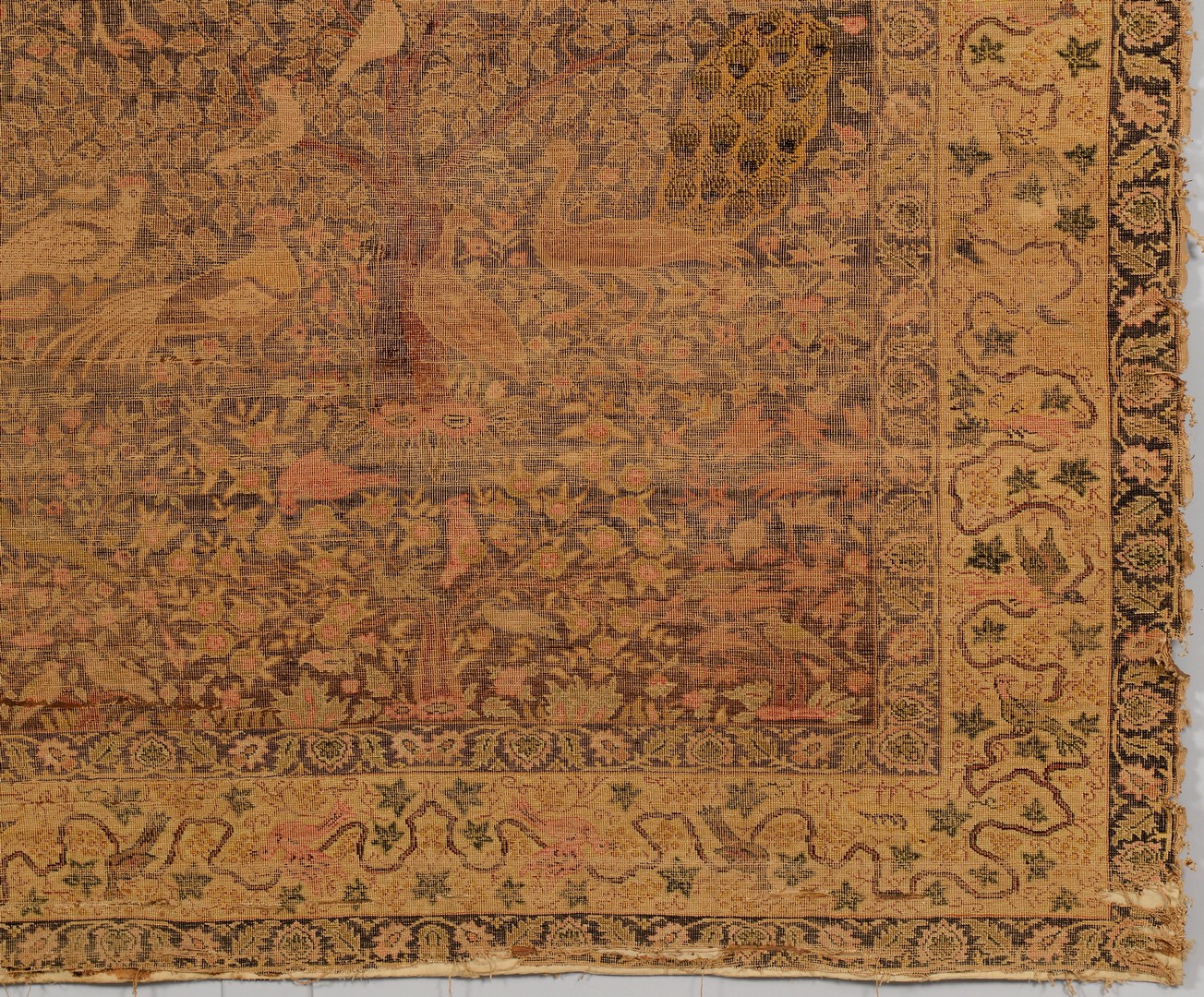 Lot 840: Persian Silk Qum Rug, display mounting