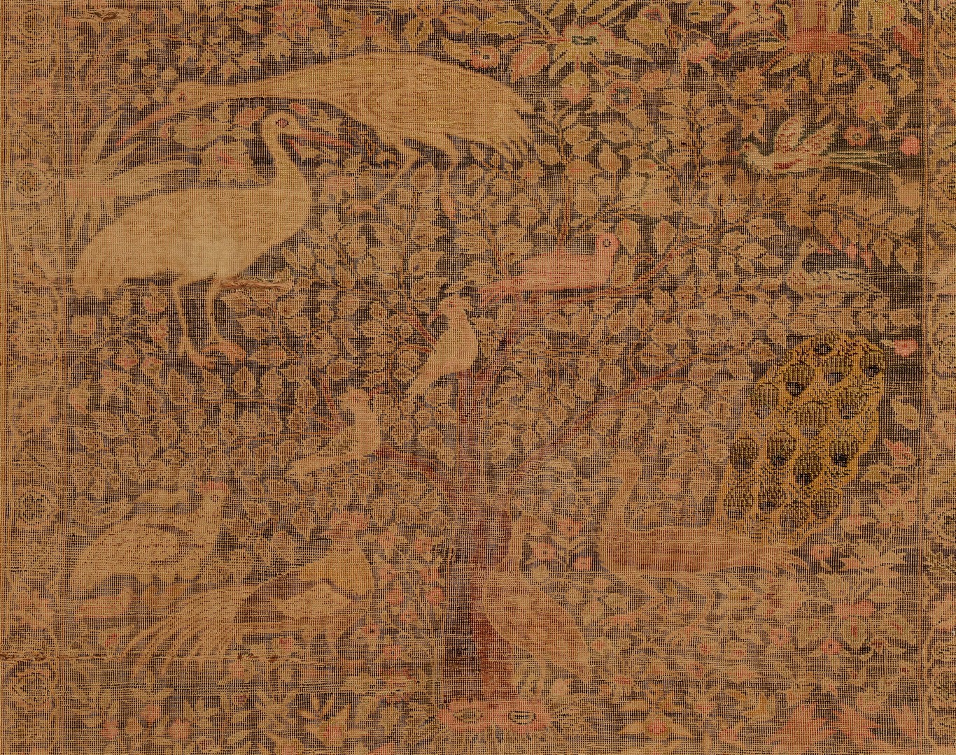 Lot 840: Persian Silk Qum Rug, display mounting