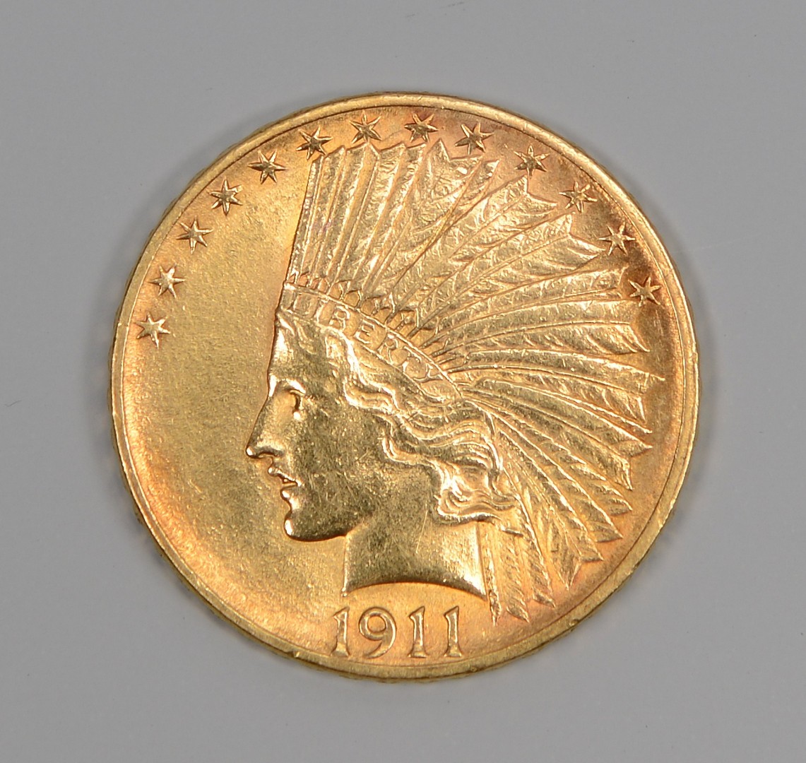 Lot 860: 1911 US $10 Indian Head Gold Coin