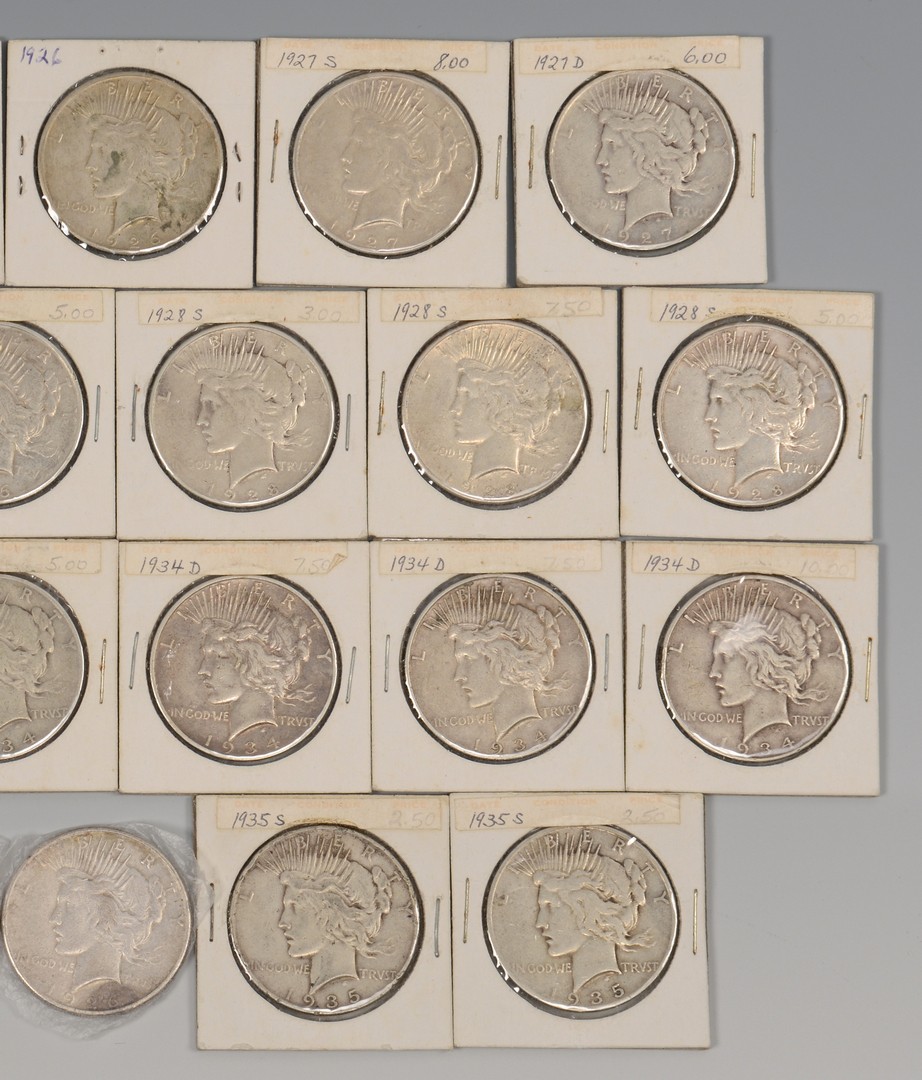 Lot 867: Group of 26 Silver Peace Dollars, 1926-1935.
