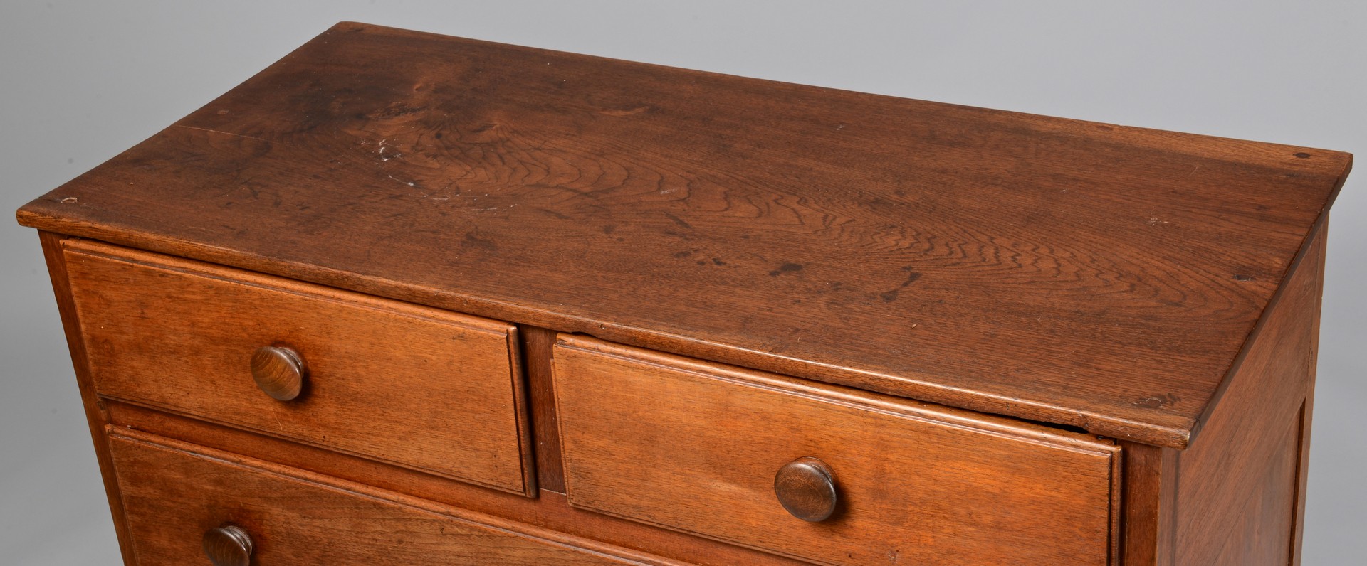 Lot 111: East TN walnut chest of drawers, elaborate apron