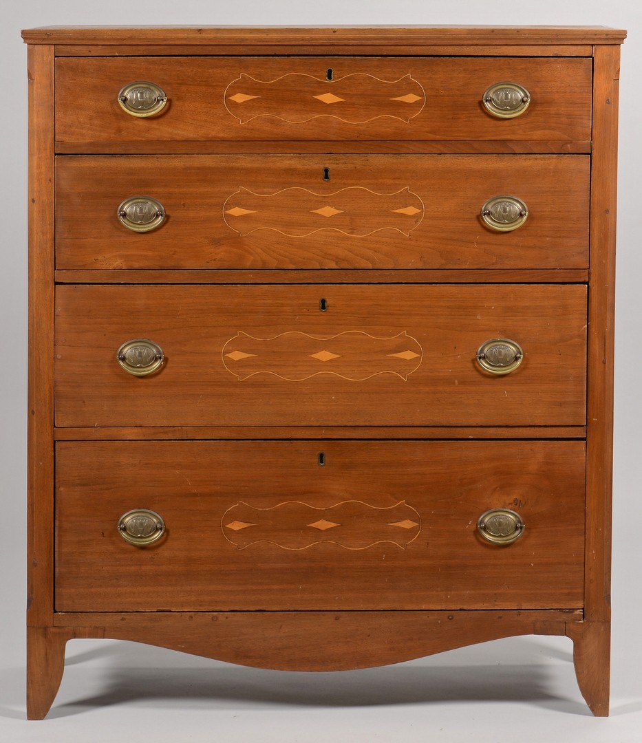 Lot 118: Greene County, TN Inlaid Chest of Drawers