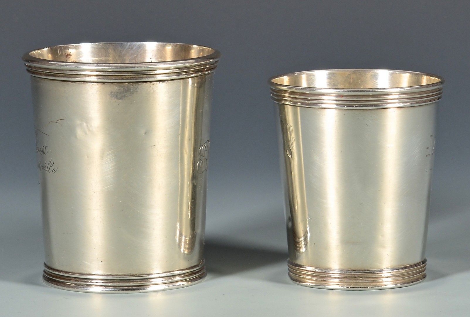 Lot 127: 2 Merriman TN Coin Silver Julep Cups