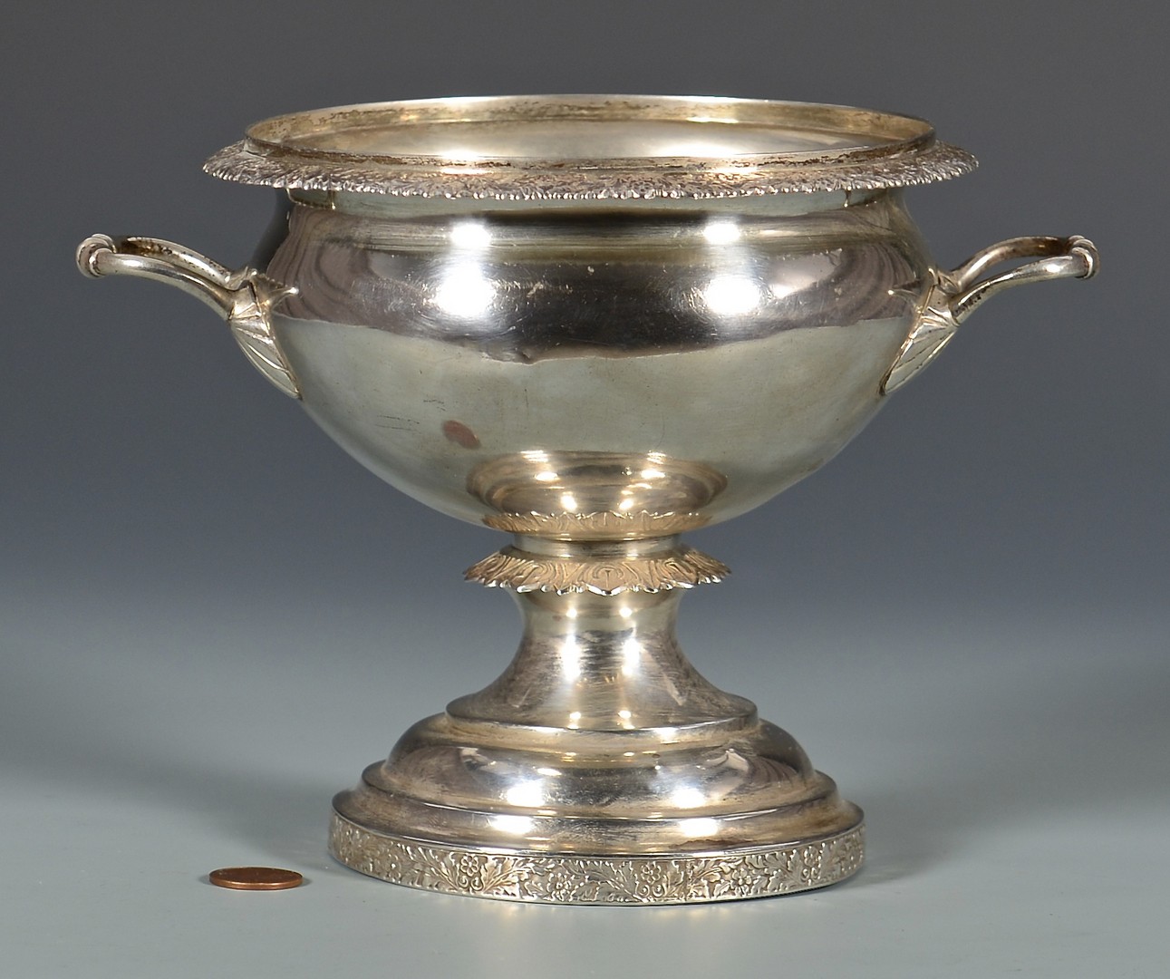 Lot 128: F.H. Clark Memphis coin silver waste bowl