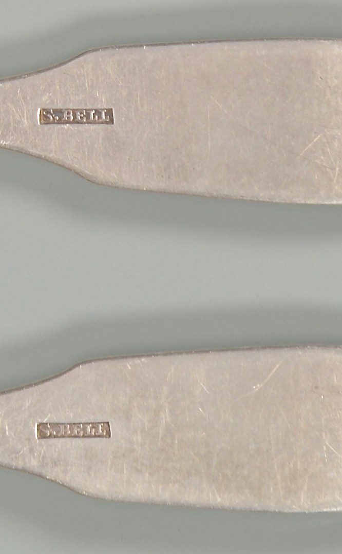 Lot 131: 6 Samuel Bell Coin Silver Spoons, TN