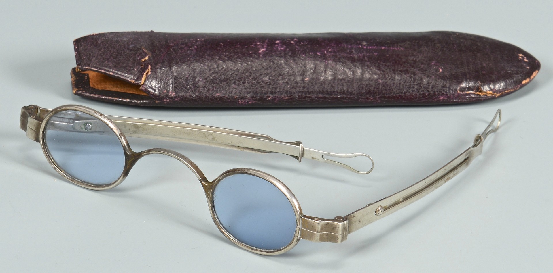 Lot 133: TN J. S. Curtis Marked Silver Spectacles