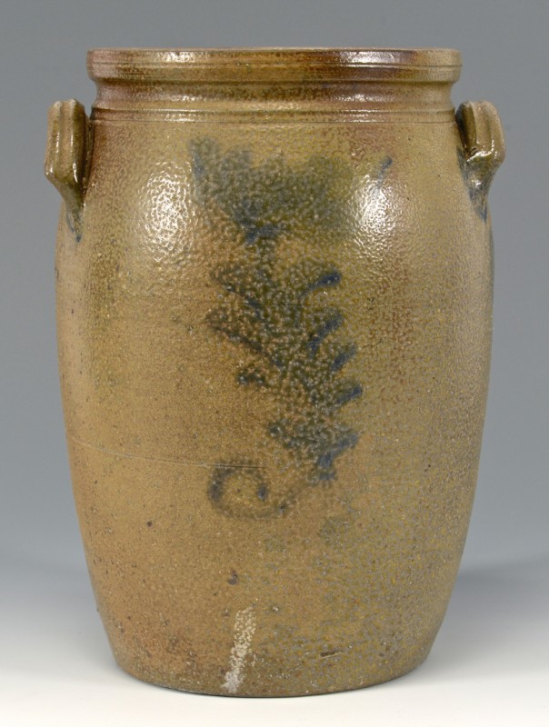 Lot 146: East TN Decker Stoneware Jar, Cobalt Flowers