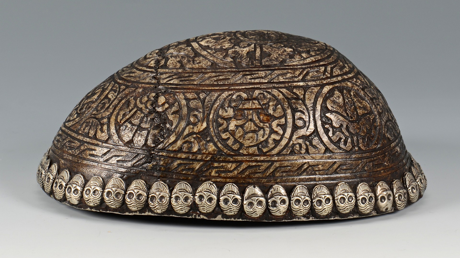 Lot 14: Tibetan Silver Mounted Skull Bowl
