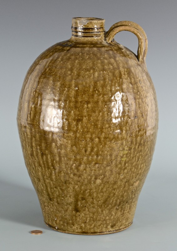 Lot 154: Lincoln County NC Alkaline Jug, marked H. R.