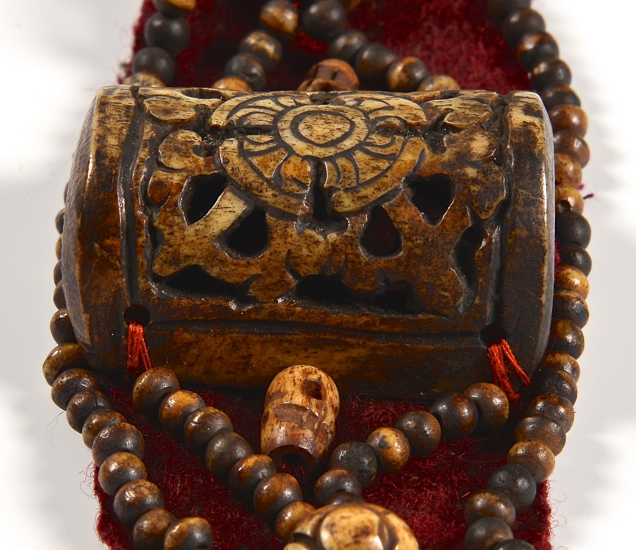 Lot 15: Tibetan Buddhist Crown Ringga & Tibetan Bone Brace