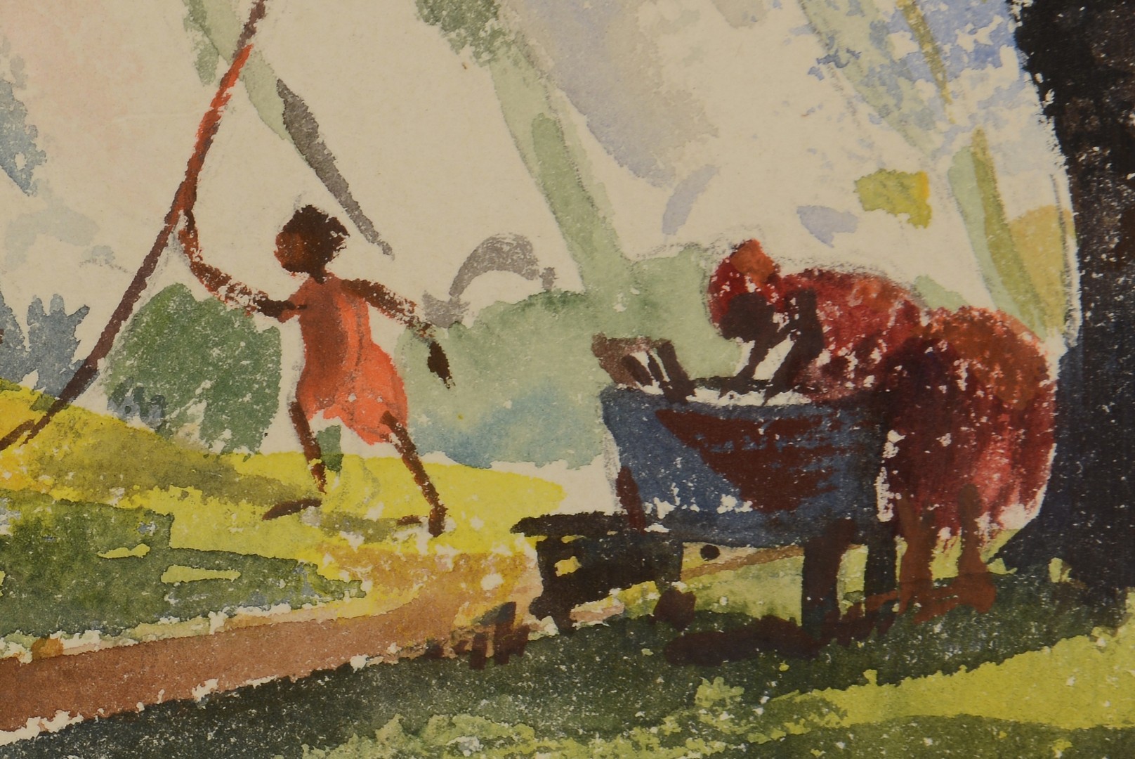 Lot 175: 2 Watercolors of African-American Homesteads, incl