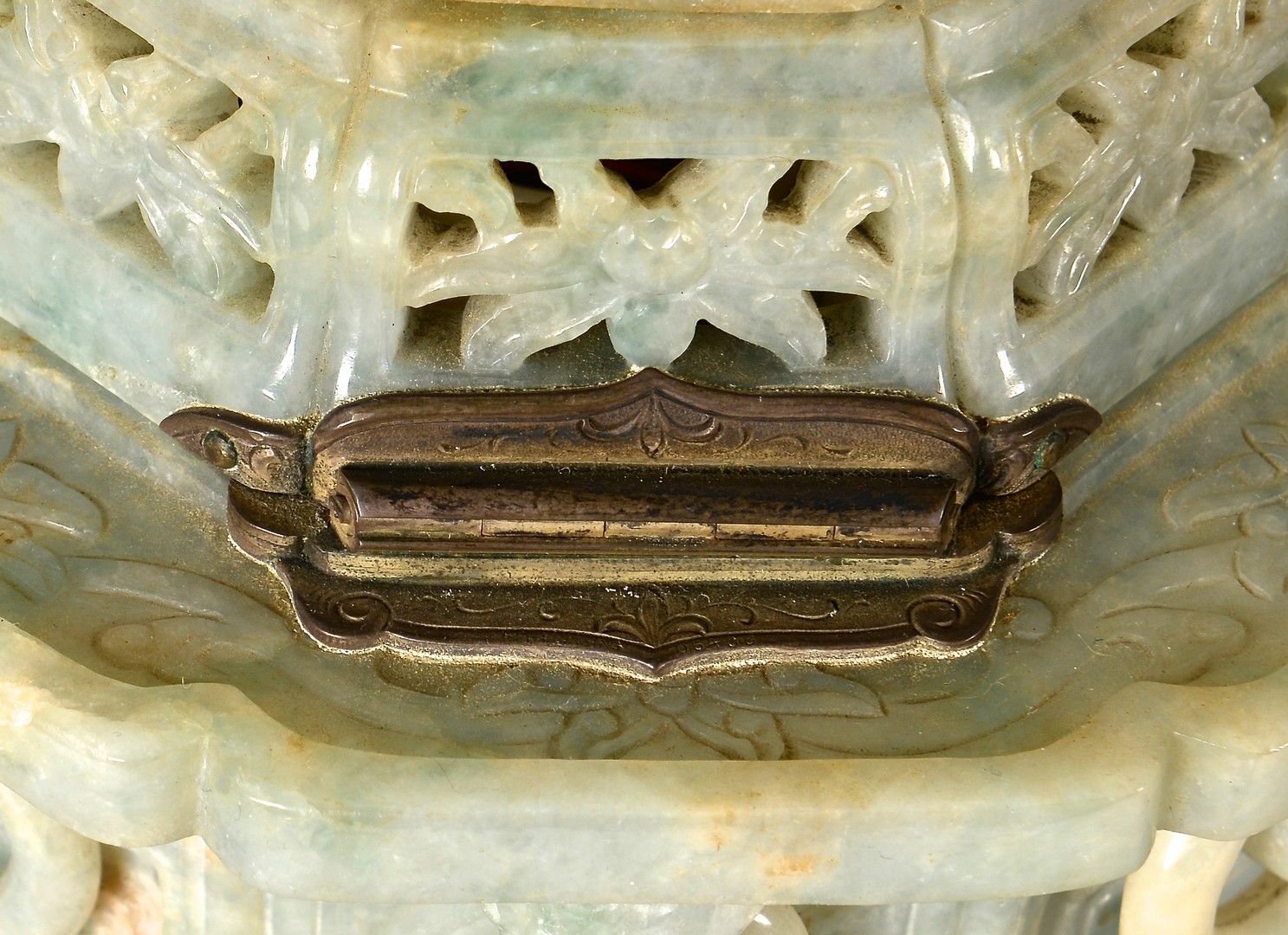 Lot 17: Chinese Carved Jade Censer Lamp