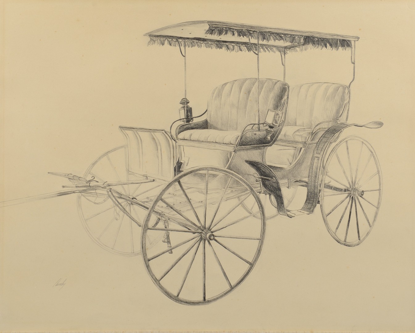 Lot 180: John Chumley, TN, Drawing of Carriage