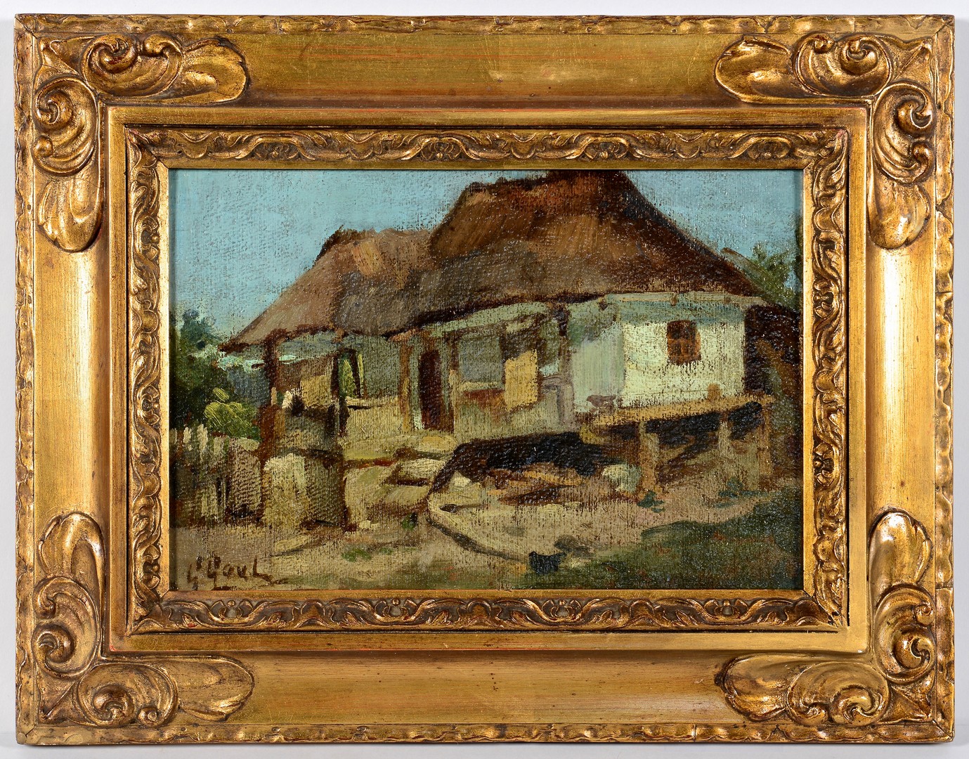 Lot 181: Gilbert Gaul oil, French Colonial Cottage