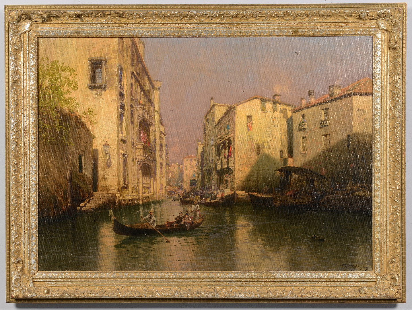 Lot 193: Hermann Herzog Venetian Oil on Canvas