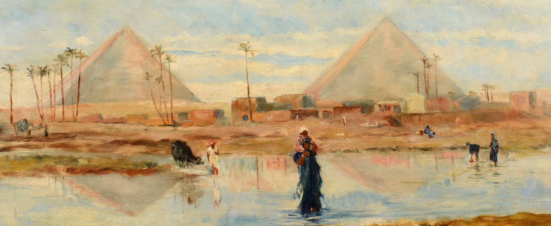 Lot 211: Frederick Goodall Orientalist Oil on Canvas