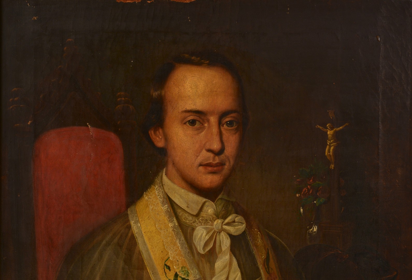 Lot 221: 18th Cent. Oil on Canvas Portrait of Clergyman