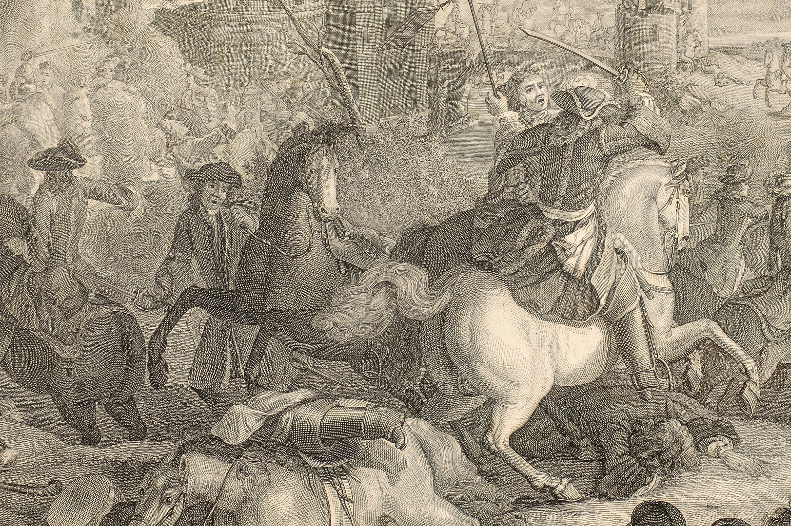 Lot 236: French Battle Scene Engraving, Prise de Thionville