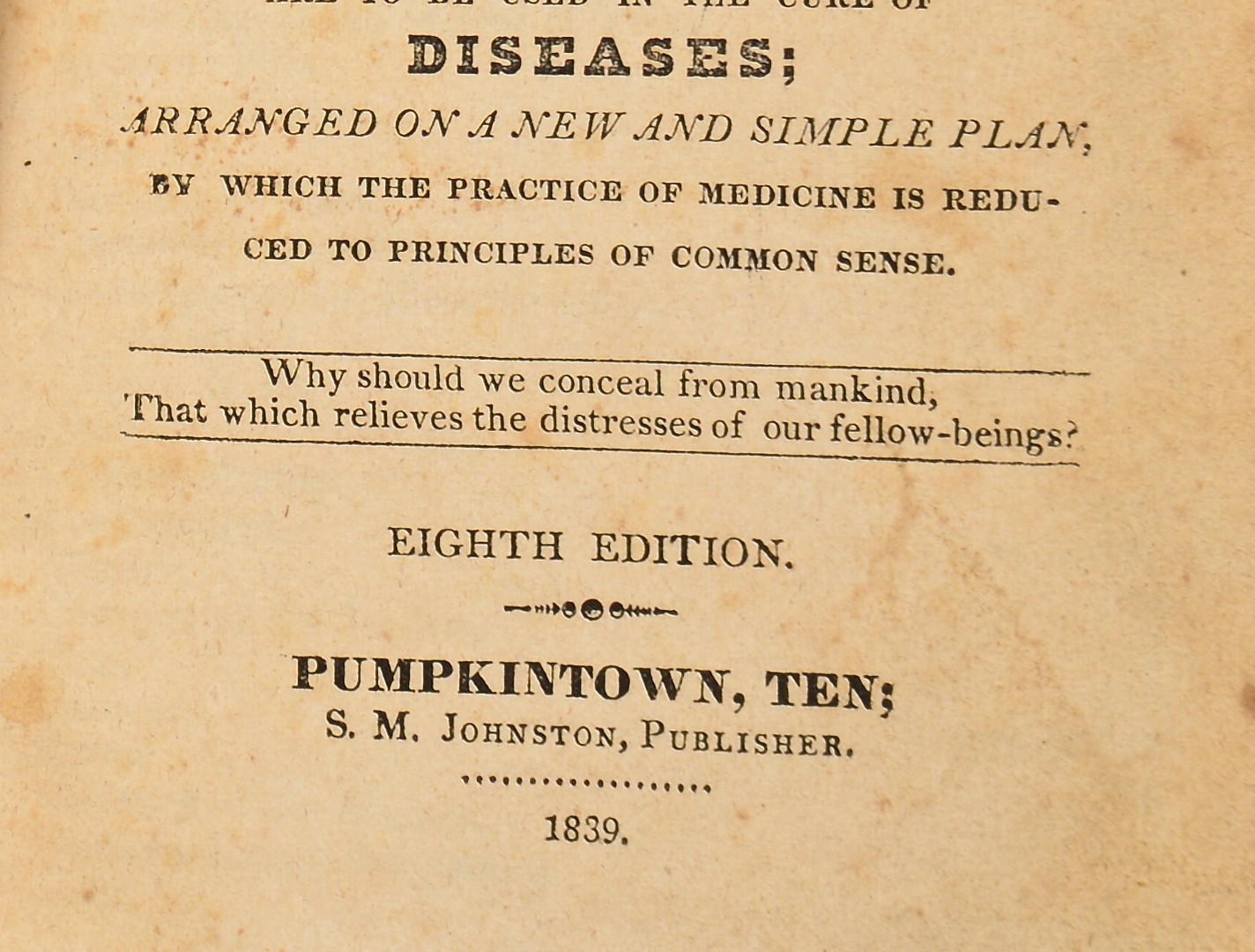 Lot 251: Gunns Domestic Medicine, Pumpkintown 1839